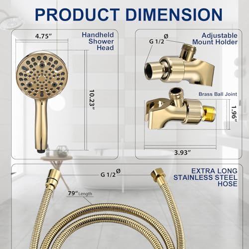 YASINU High Pressure 10 Setting Handheld Shower Head