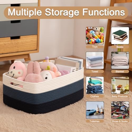 2-Pack Woven Storage Baskets for Shelves and Closets