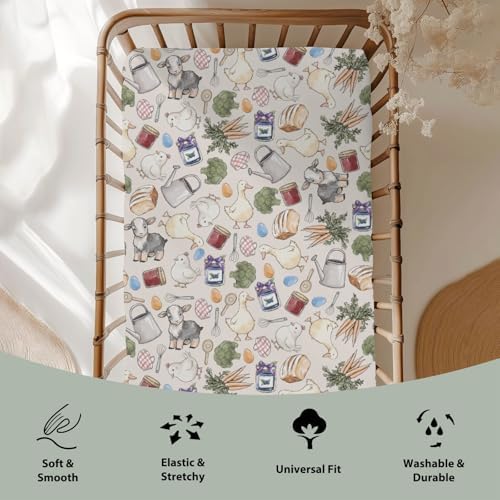 ZoUbqchY Farm Themed Crib Sheets 52x28 Inch