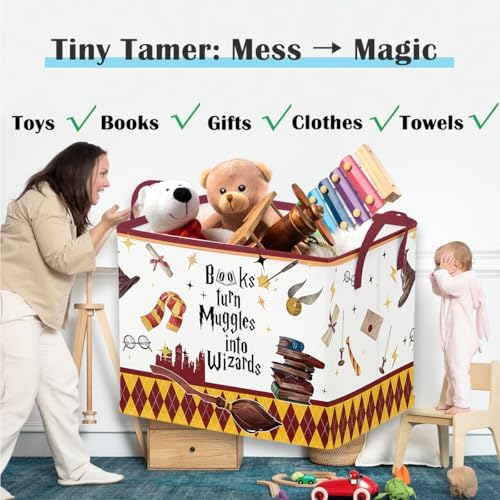 Runtoo Magic Nursery Storage Basket with Spellbook Design