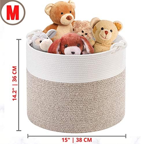 MINTWOOD Design 15 x 142 Inches Woven Cotton Rope Storage Basket