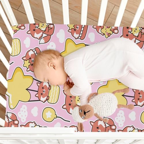 Cute Fox Star Cloud Crib Sheets for Baby Toddler