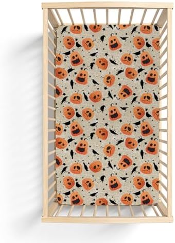 Halloween Pumpkin Crows Baby Crib Sheets 52x28