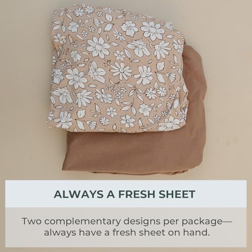 Pobibaby 2 Pack Pack N Play Sheets with Elastic Band