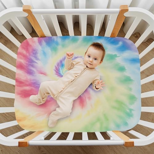 Wassud Tie Dye Crib Sheets for Boys Girls 28x52 1