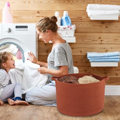 Large Cotton Rope Storage Basket for Kids and Dogs 1