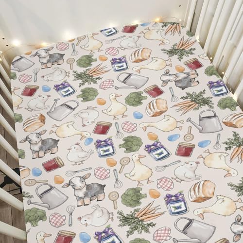 ZoUbqchY Farm Themed Crib Sheets 52x28 Inch