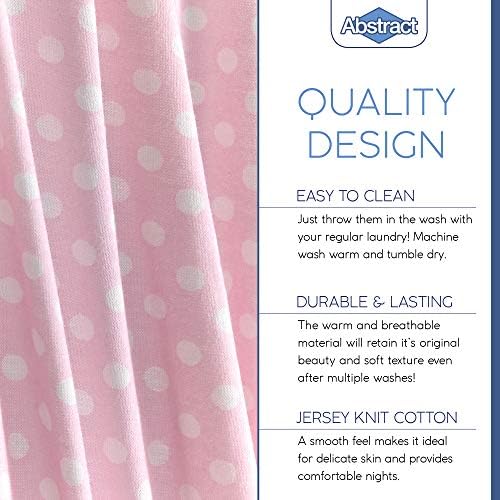 Abstract Mini Crib Cotton Sheets - 24x38 Pink Polka Dot