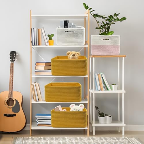 COMFY-HOMI 2 pcs Woven Storage Baskets for Baby Nursery