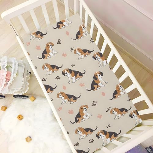 ALAZA Beagle Crib Sheets for Baby Girls and Boys