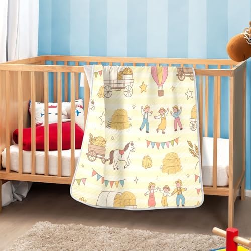 Custom Happy Farm Bunny Swaddle Blanket 30x40in