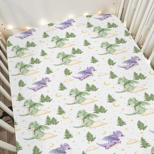 Fantasy Dragons Crib Sheets for Boy Girl 28x52 1