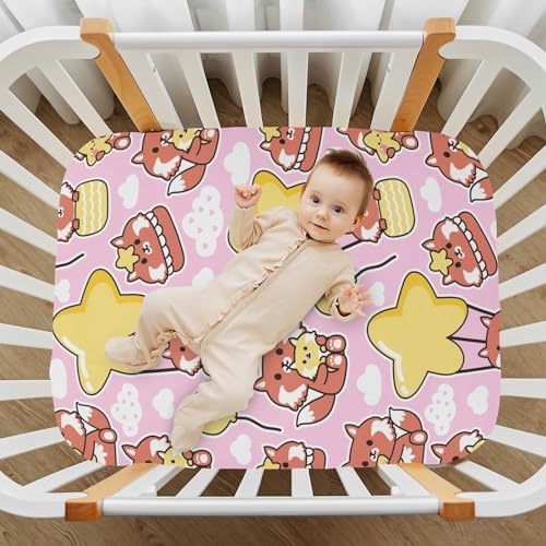 Cute Fox Star Cloud Crib Sheets for Baby Toddler