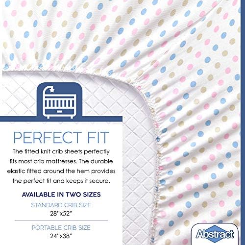 Abstract Cotton Crib Sheets - Soft Fitted Bedding for Baby