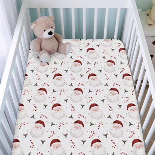 KASTLEE Watercolor Santa Crib Sheet 52x28