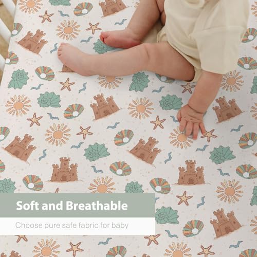 Boho Beach Summer Crib Sheets for Boy Girl 52x28