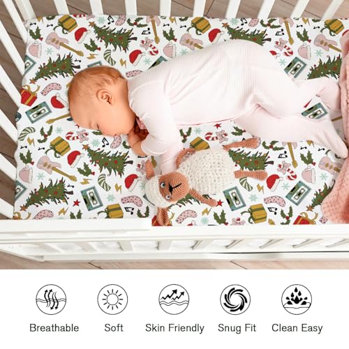 Cute Christmas Music Baby Crib Sheet 52x28