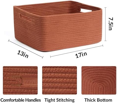 4-Pack Large Storage Baskets 17x13x75 Oxide Red