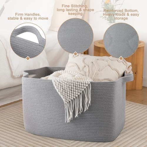 95L Cotton Woven Storage Basket for Baby Room