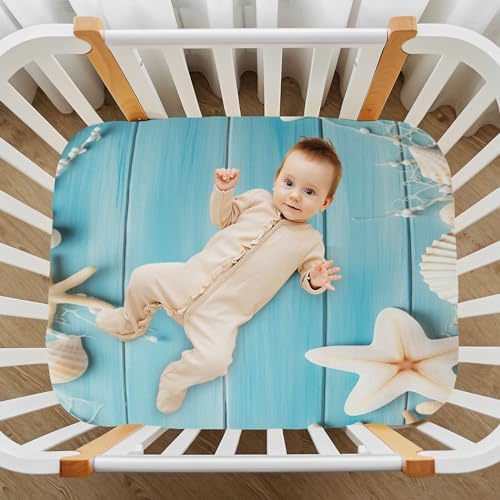 Wassud Beach Theme Crib Sheets for Boys Girls 1