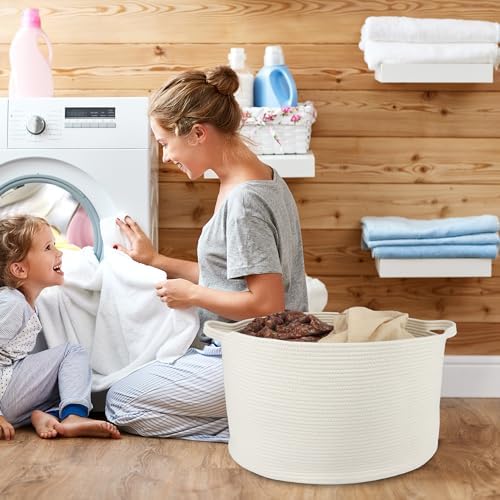 Large Cotton Rope Storage Basket for Kids and Dogs
