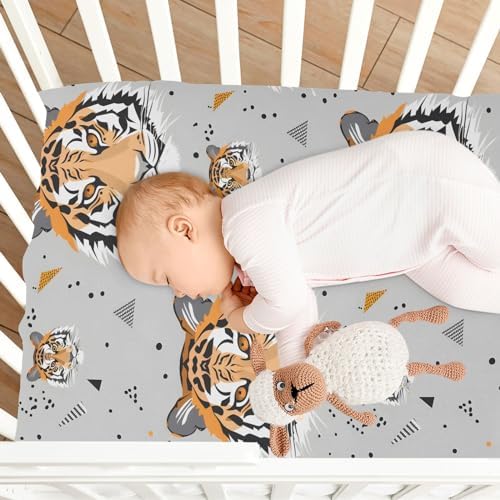 ALAZA Tigers Triangles Forest Animal Crib Sheets for Girls and Boys