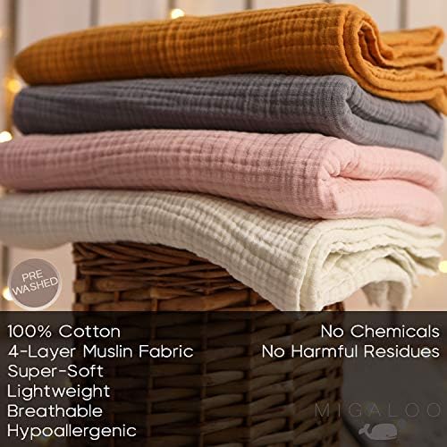 Migaloo Muslin Blanket - 4 Layers 100 Cotton Tangerine