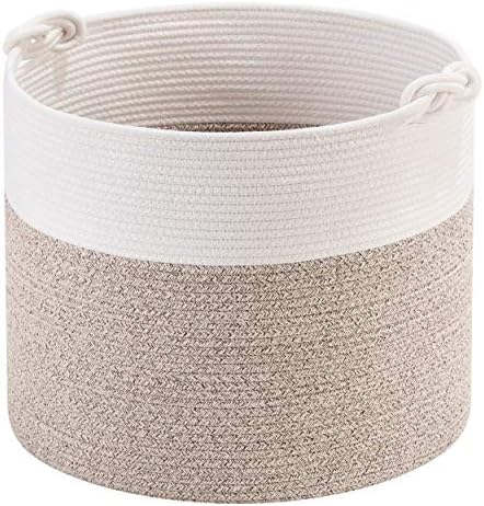 MINTWOOD Design 15 x 142 Inches Woven Cotton Rope Storage Basket