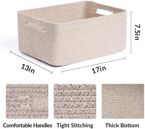 MiniArk 4-Pack Woven Rope Storage Baskets 17x13x75