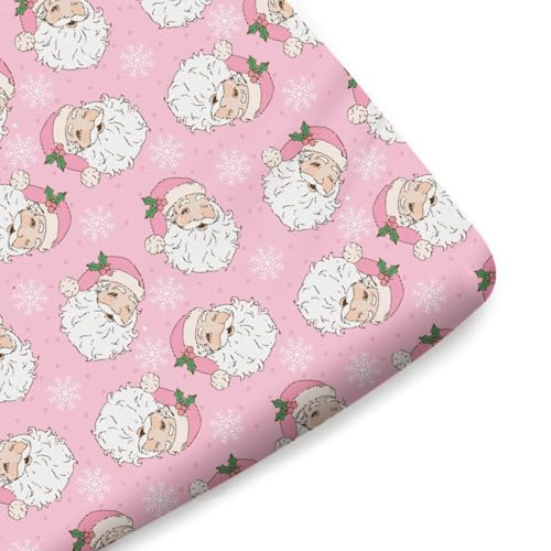 Retro Santa Fitted Crib Sheets 52x28 Inches