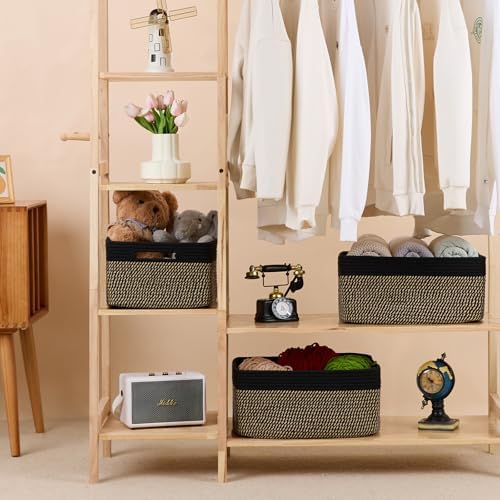 MiniArk 2 Pack Woven Brown Storage Baskets 17x13x75 Inch