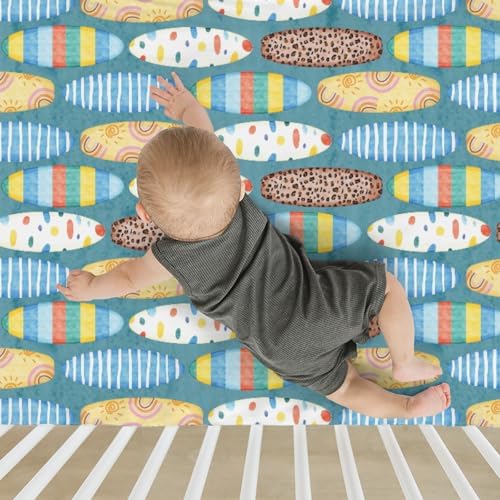 Surfboard Crib Sheets for Baby Boy Girl 52x28