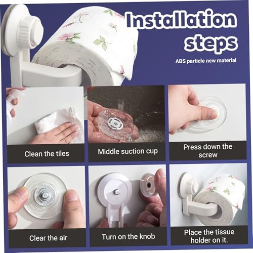 Enbebamd Suction Cup Toilet Paper Holder with Towel Rack White