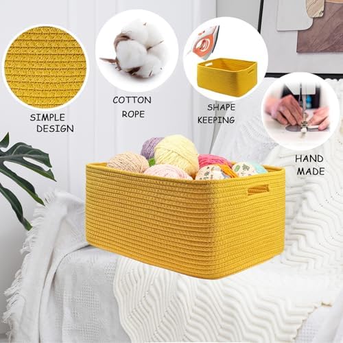 COMFY-HOMI 2 pcs Woven Storage Baskets for Baby Nursery