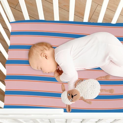 Gbjiemia Striped Crib Sheets for Baby Boys and Girls