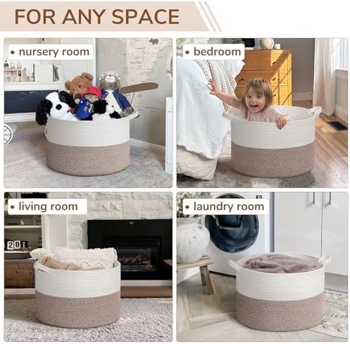 INDRESSME Large Woven Storage Basket 197 x 126