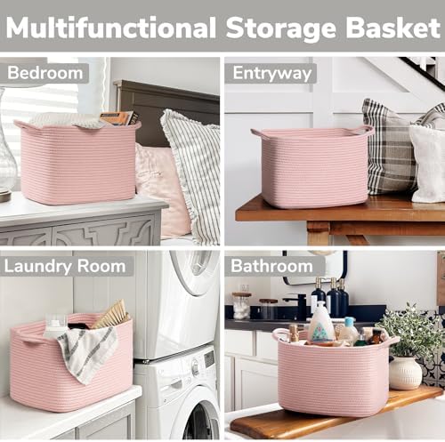INDRESSME Pink Storage Basket - 13x10x9 Multipurpose Organizer