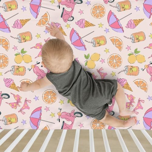 Boho Summer Crib Sheets for Boy Girl 52x28 Inch