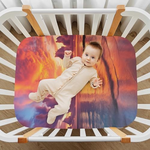 Wassud Vibrant Sunset Crib Sheets Set
