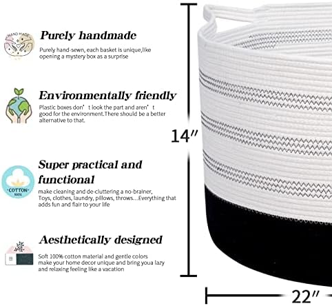 Extra Large Cotton Rope Basket with Handle