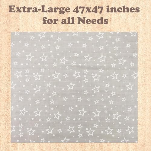 Bublo Baby Muslin Swaddle Blankets 3-Pack Grey 47x47 Inches