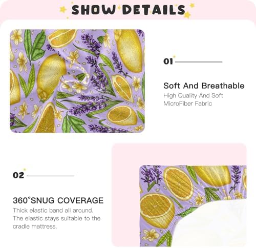 KICPOAY Crib Sheets with Lavender Flowers Design