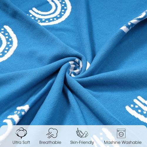 Davids Kids Rainbow Cotton Knitted Baby Blanket