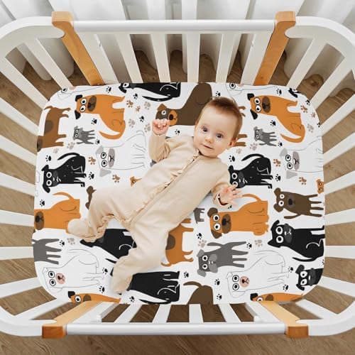 MNSRUU Crib Sheets for Boys Girls Soft Breathable Fitted Bassinet Playard Bedding