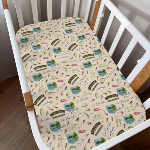 Fishing Lovers Baby Crib Sheets 52x28 Inch