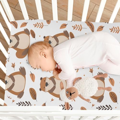 ALAZA Cute Beaver Forest Baby Crib Fitted Sheet
