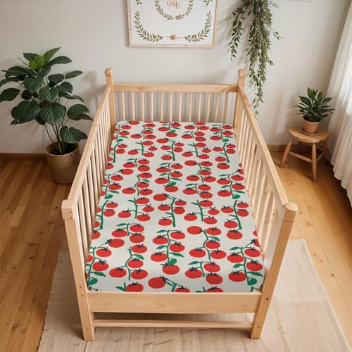 Sweet Red Tomatoes Crib Sheets 52x28 Inch 1