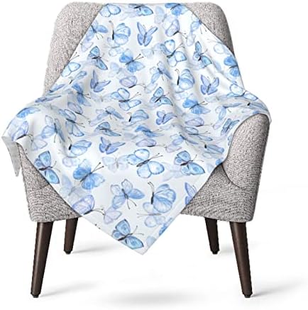 Watercolor Butterfly Light Blue Baby Blanket 30x40 Inch