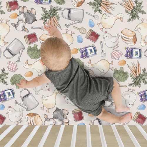 ZoUbqchY Farm Themed Crib Sheets 52x28 Inch