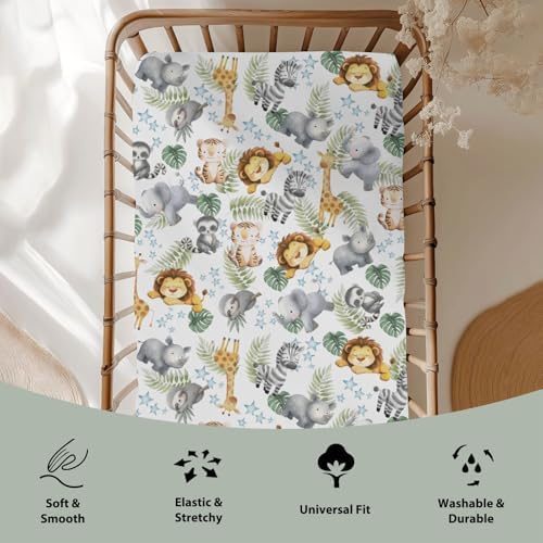 Jungle Friends Crib Sheets for Boy Girl 52x28 1